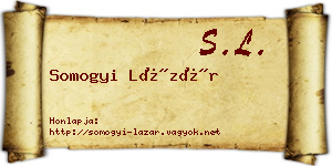 Somogyi Lázár névjegykártya
