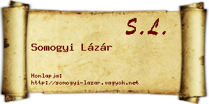 Somogyi Lázár névjegykártya